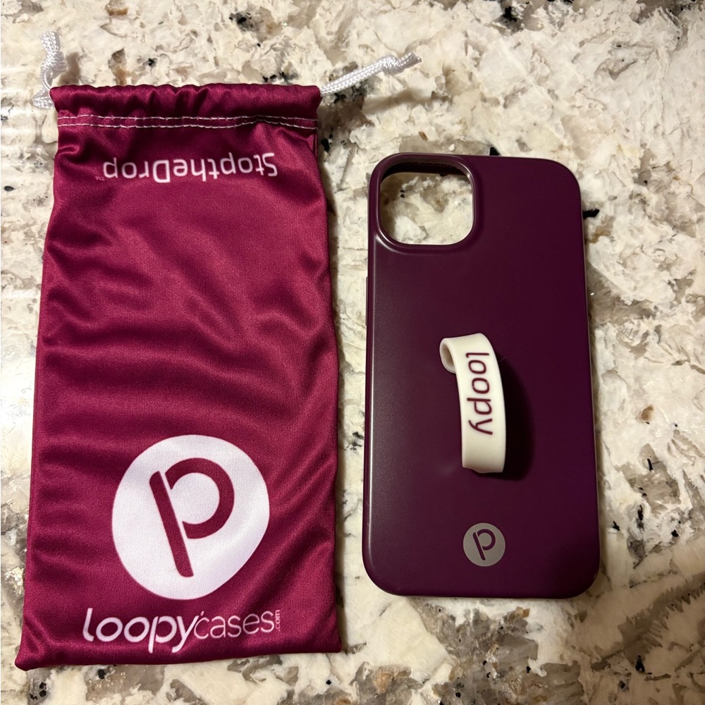 iPhone 13 Loopy Case Wine Phone Case with Loop